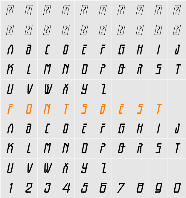 Bothweld Character Map