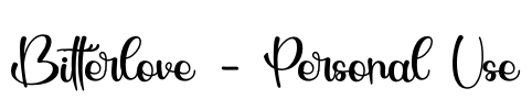 Bitterlove - Personal Use Font Image