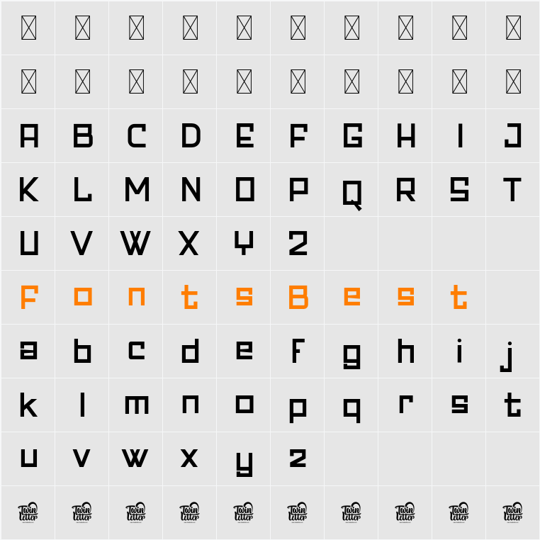 Banda Black Character Map