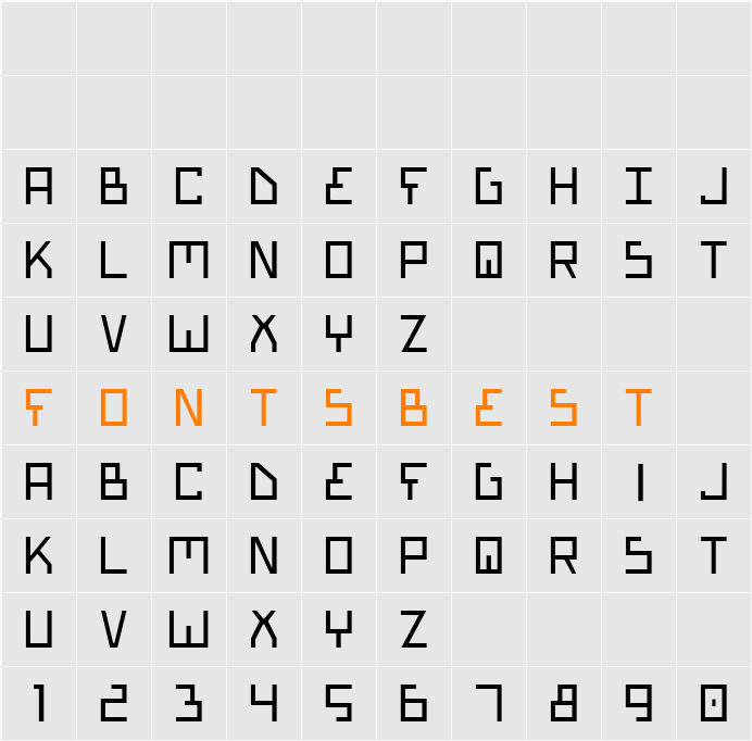 Bionic Type Light Character Map
