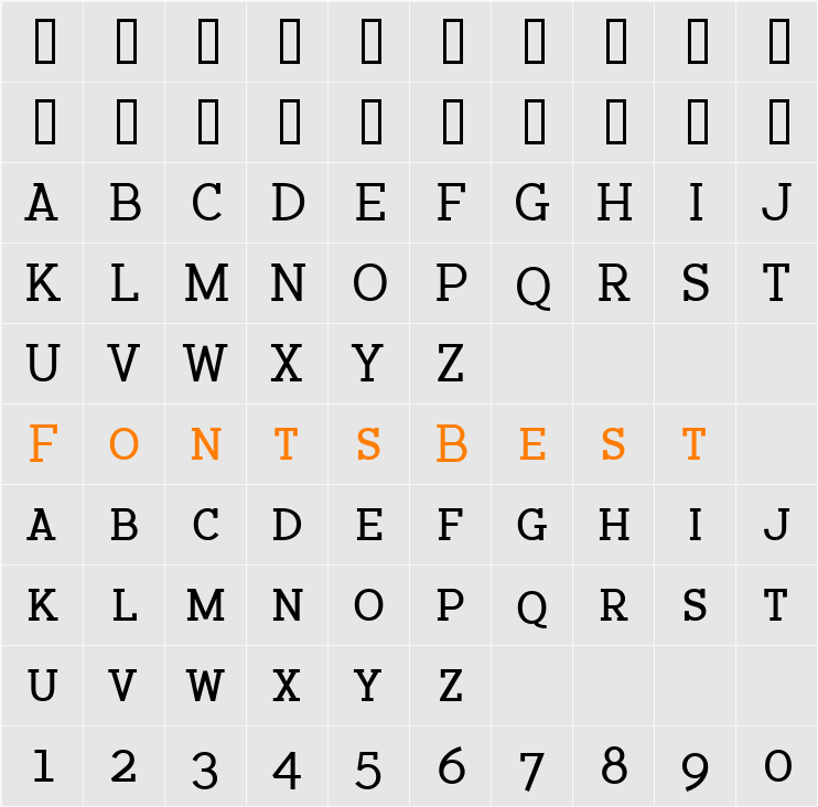 BacktalkSerif BTN SC Character Map