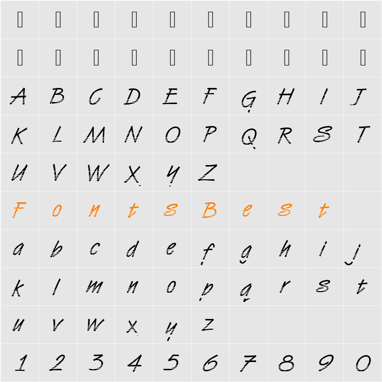 DTCVanDijkM19 Character Map