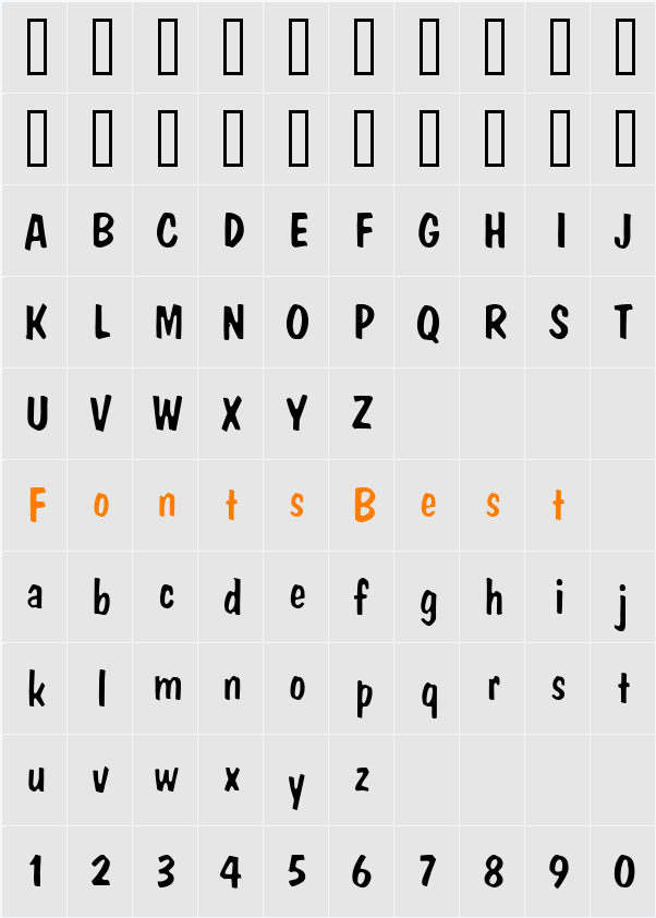 Danto Lite Character Map