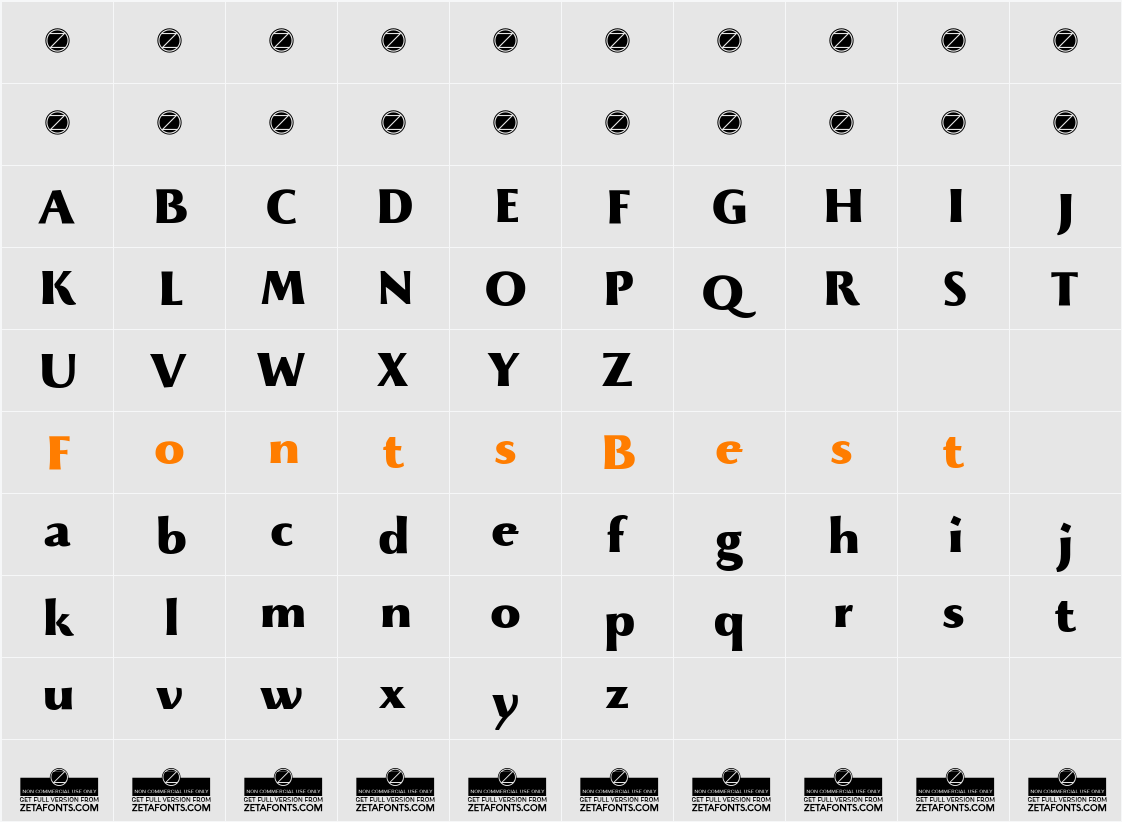 Beatrix Antiqua ExtraBold Character Map