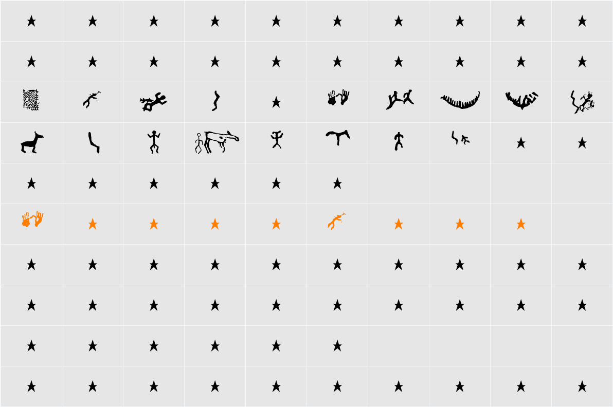 Finnish Rock Paintings Character Map