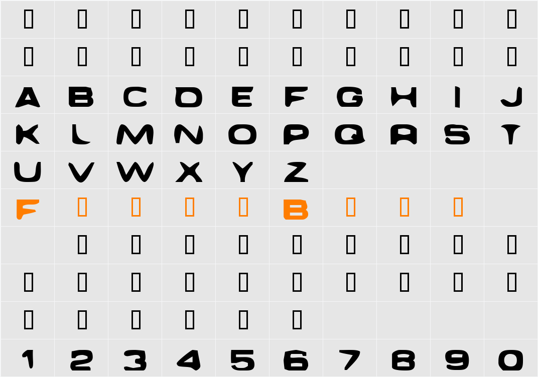 Daggmask Character Map