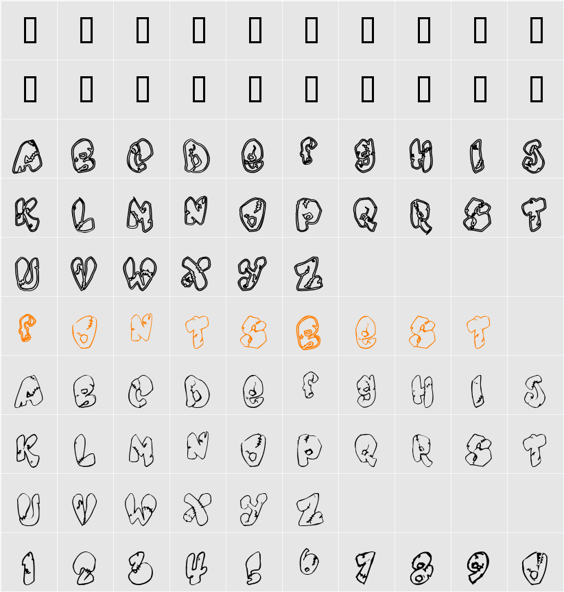 Chankenstein Character Map