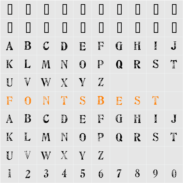 Artistamp Medium Character Map