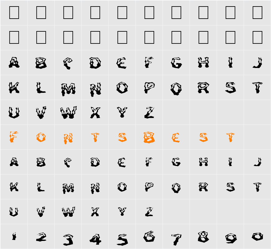 FZ WACKY 26 EX Character Map