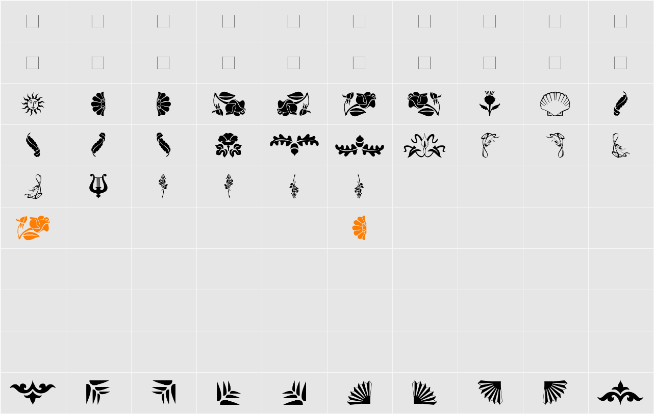 FloraDings Character Map