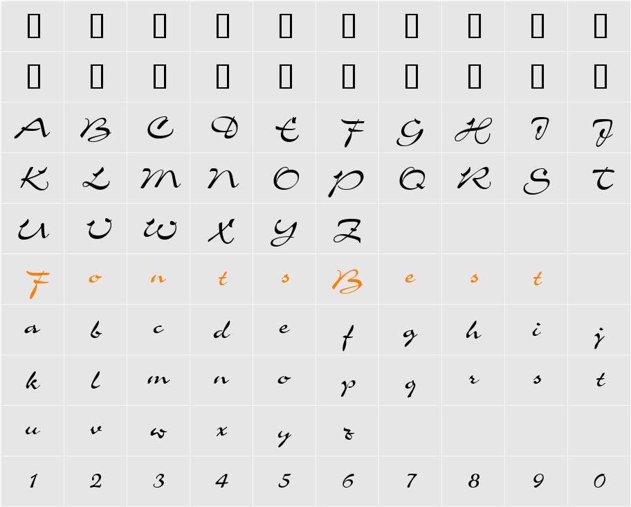 Charme ICG Character Map