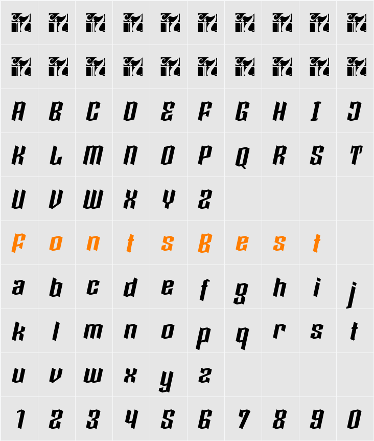 Boxise Character Map