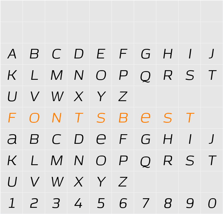 Azoft Sans Character Map