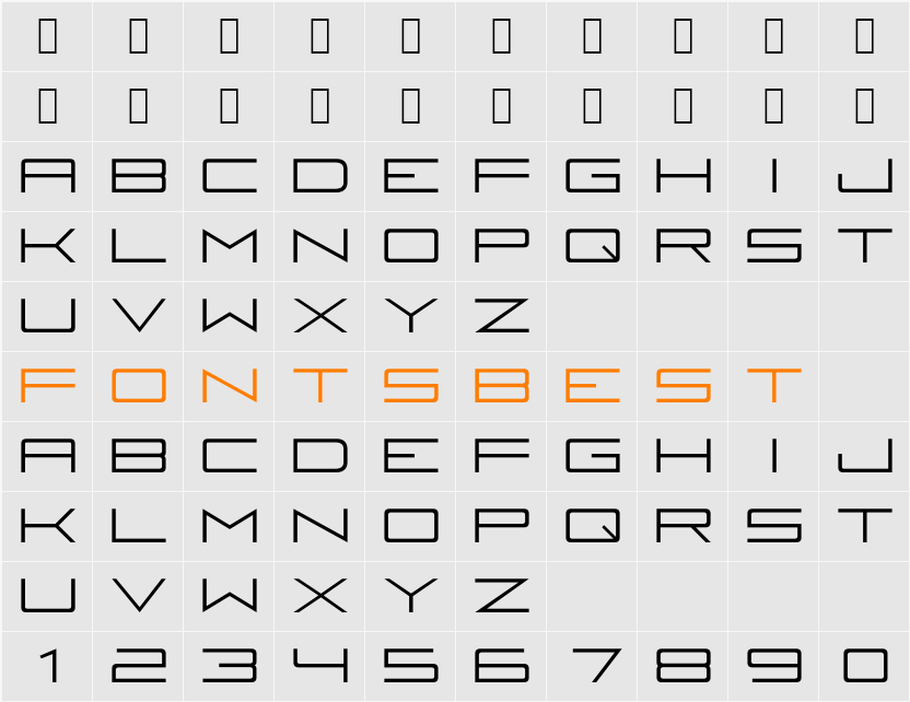 Fireye GF 3 Character Map