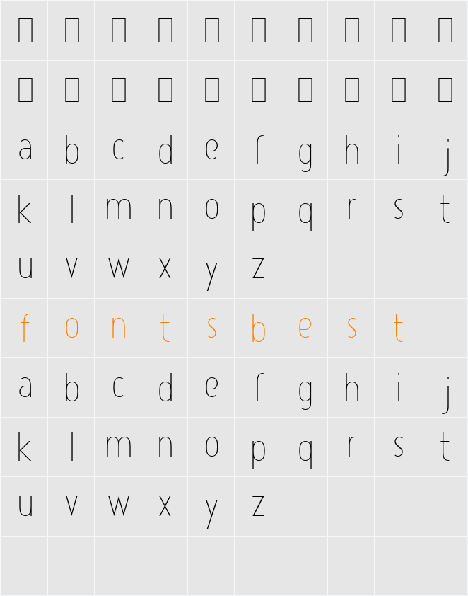 Atype 1 Character Map