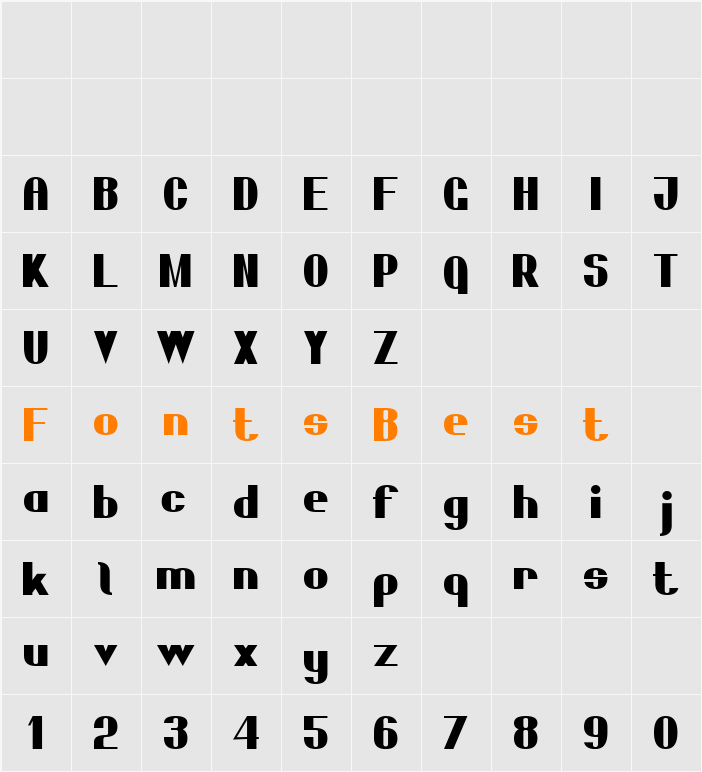 Bold Sans Serif 7 Character Map