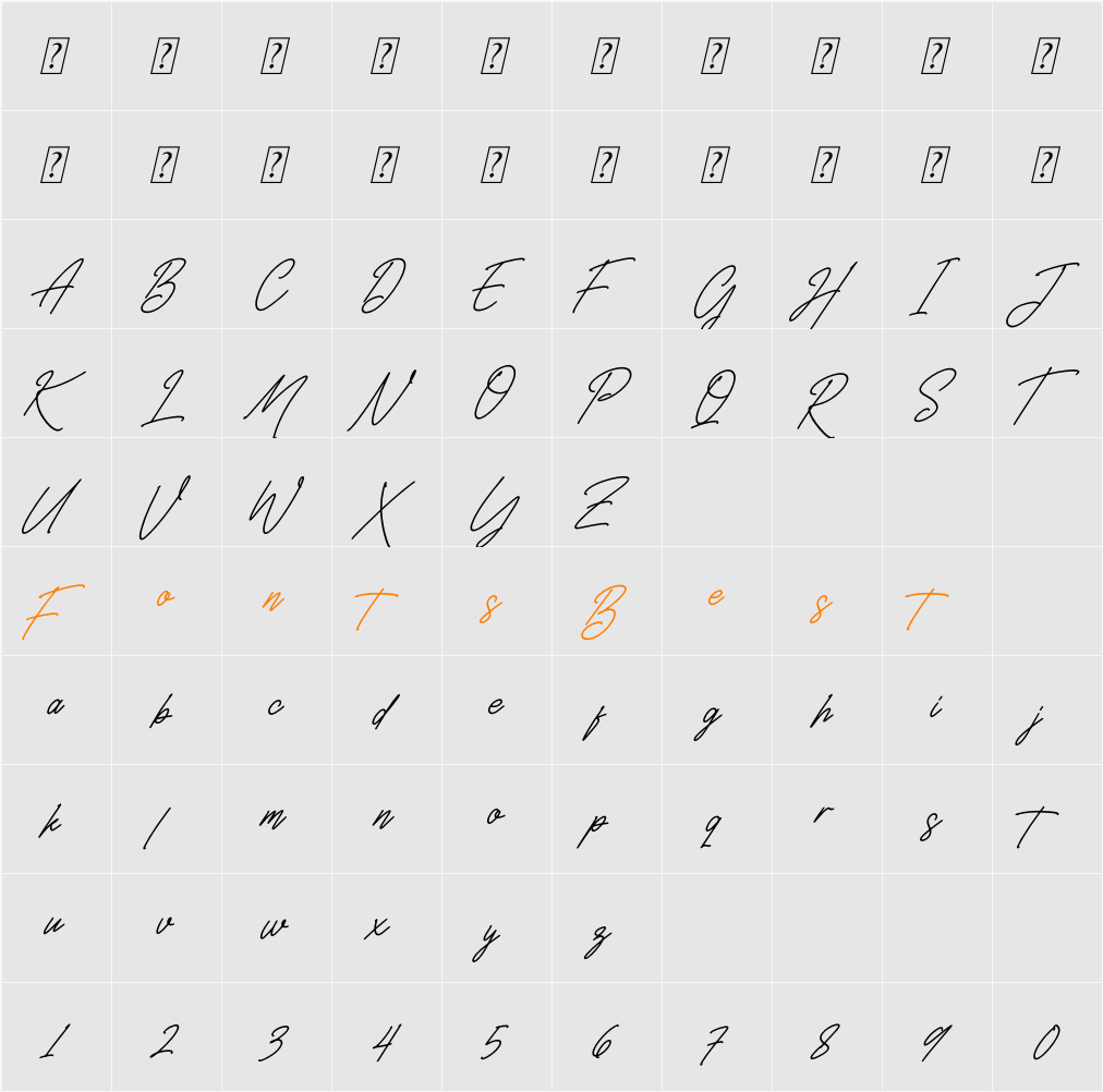 Belistaria Signature Character Map