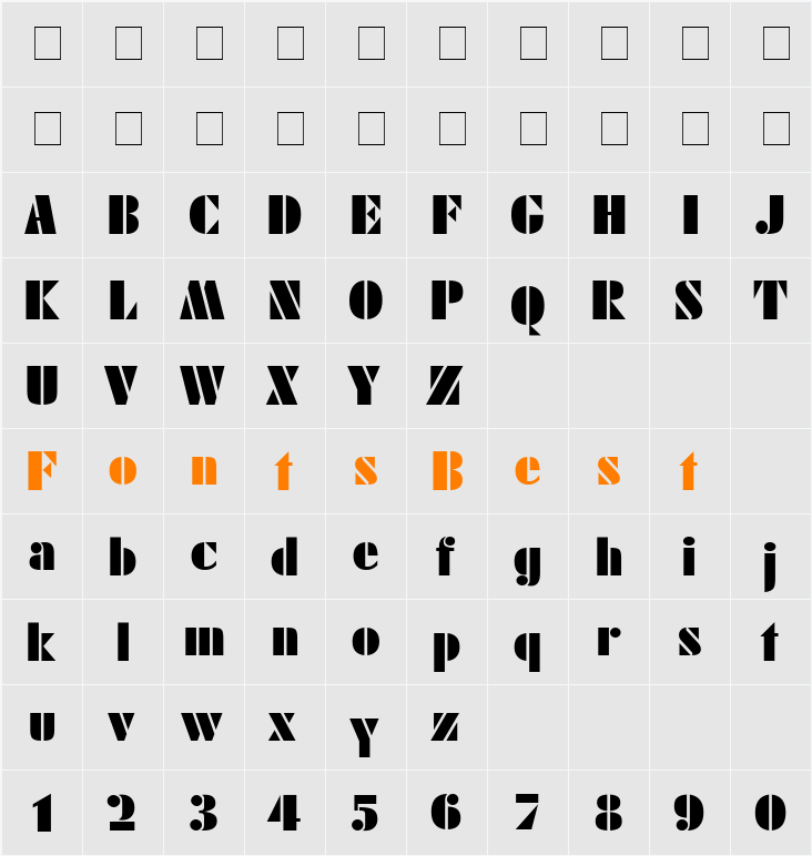 ArmyBlack Character Map