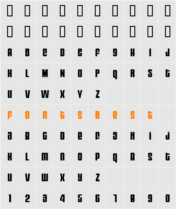 Moog Character Map