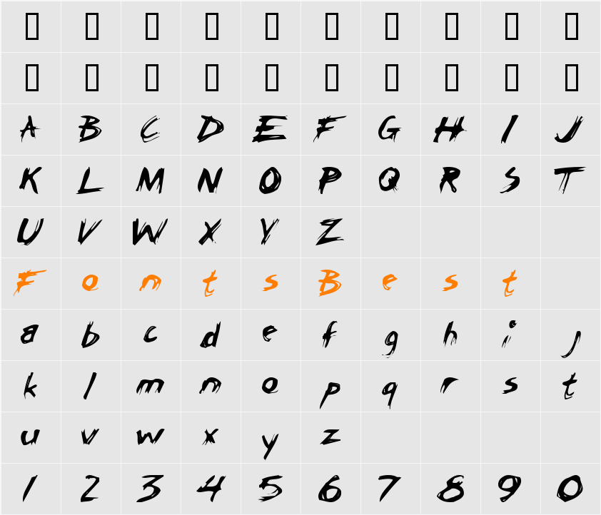 ChickenScratch Character Map