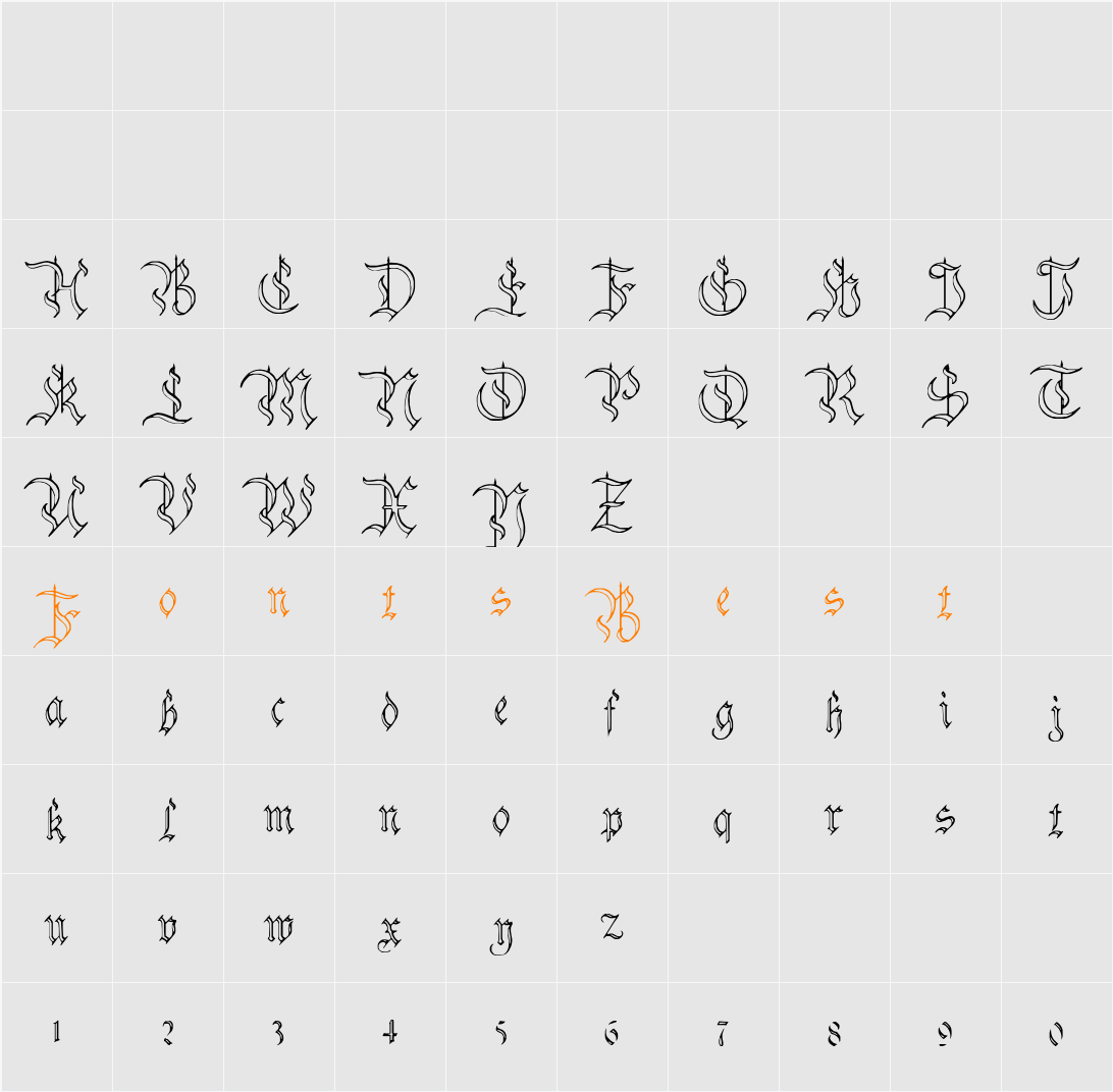 Charterwell No4 Character Map