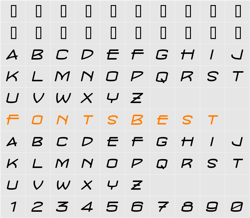 ConcursoModerne BTN Wide Character Map