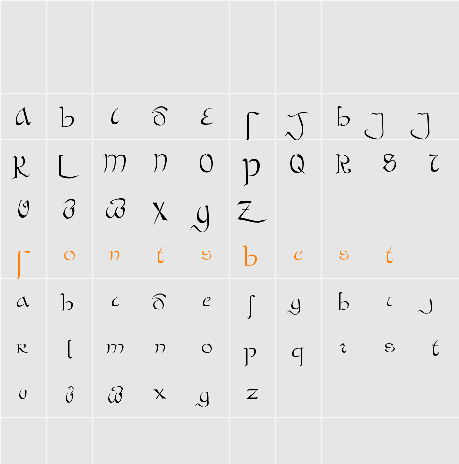 Bastarda Character Map