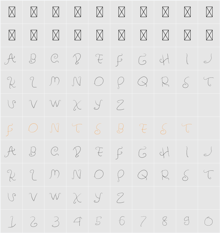 Amulman Light Character Map