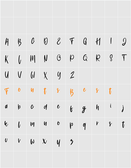 Baletta Character Map