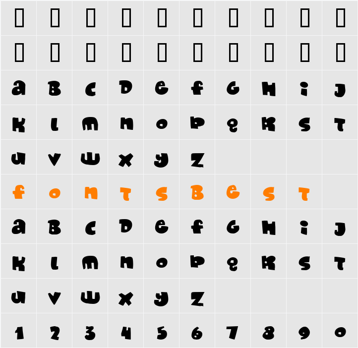 Monafont Character Map