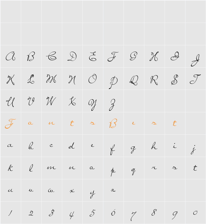 BayernHandschriftNF Character Map
