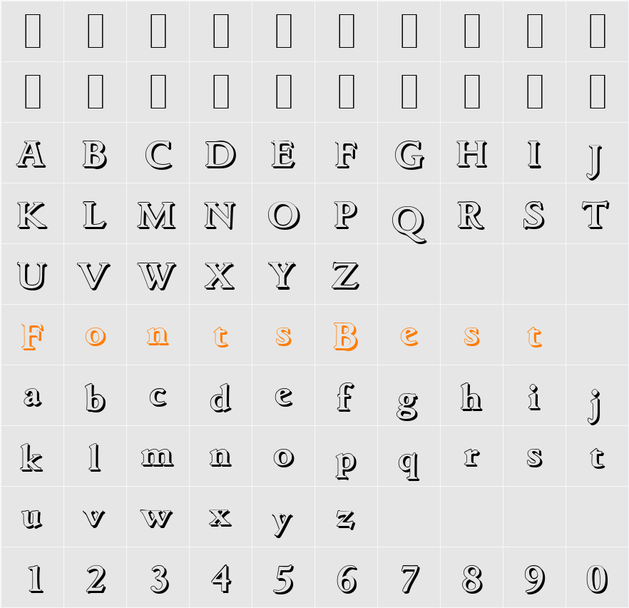 GouditaShadow Character Map