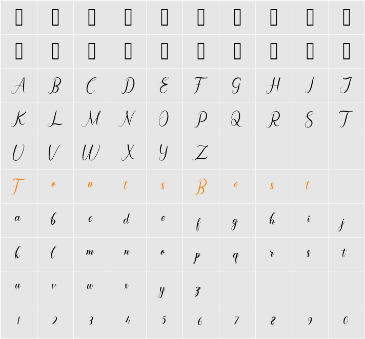 Maryllen Demo Character Map
