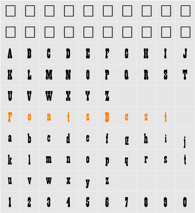 BillyTheKid65 ttext Character Map
