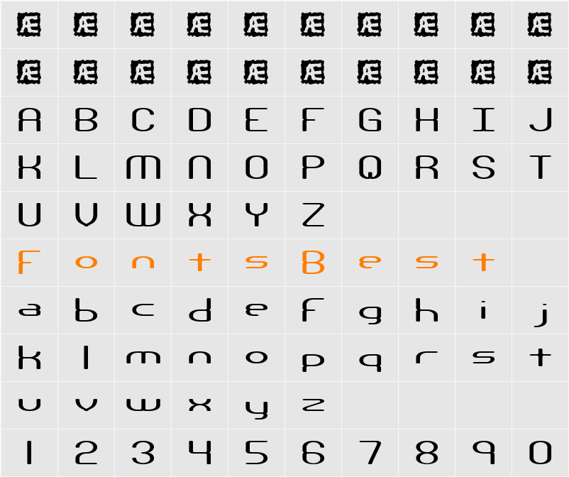 Nanosecond Wide BRK Character Map