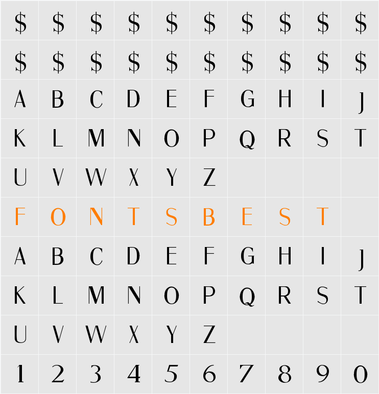 Fine Sans Character Map