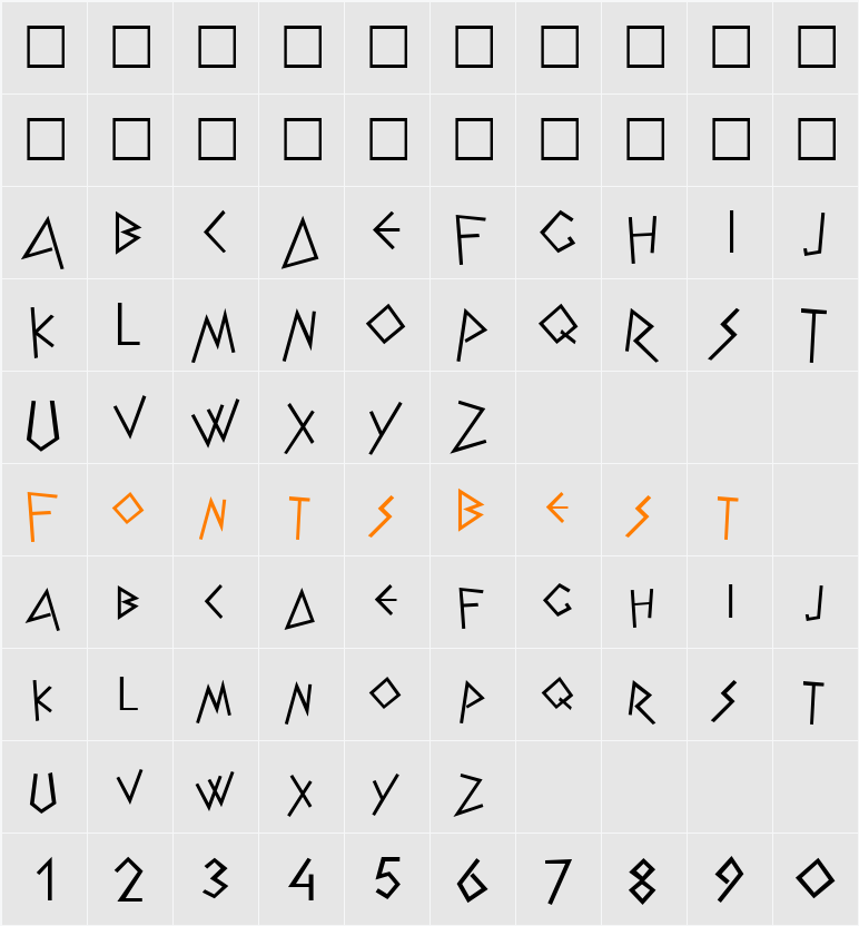 NK128 Character Map