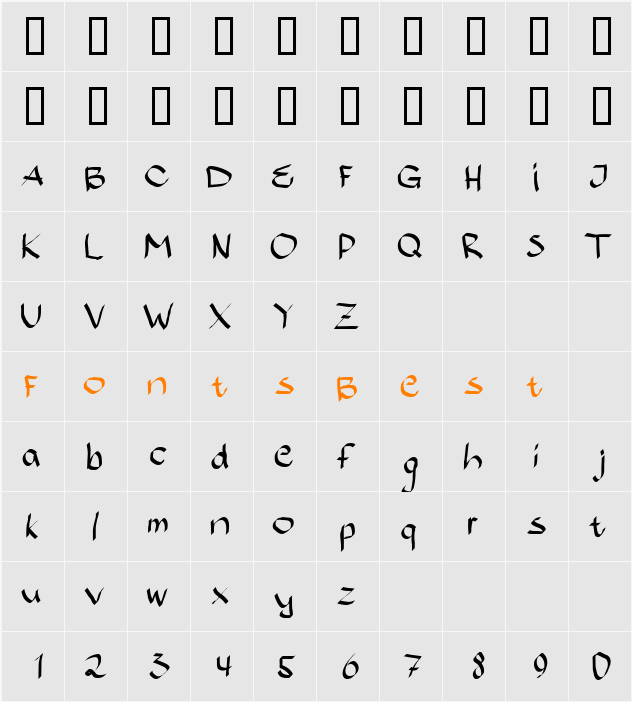 Bajsporr Character Map