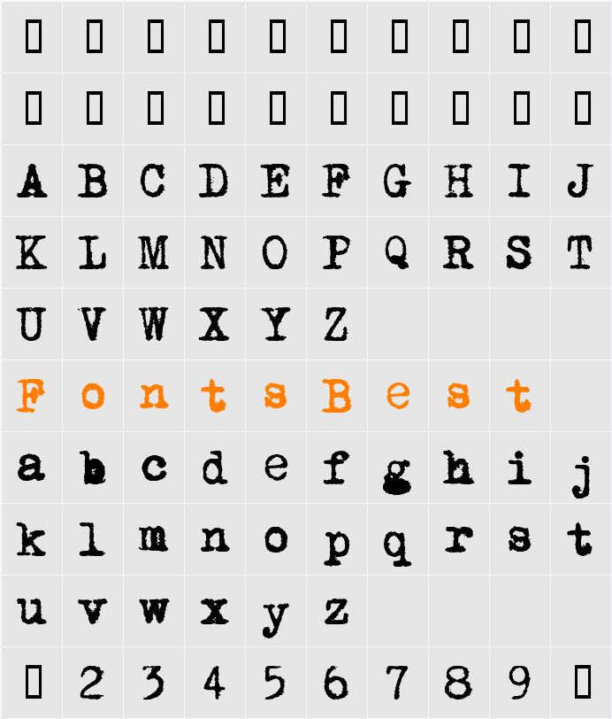Mom´sTypewriter Character Map