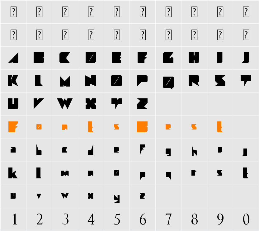 Angulo Character Map