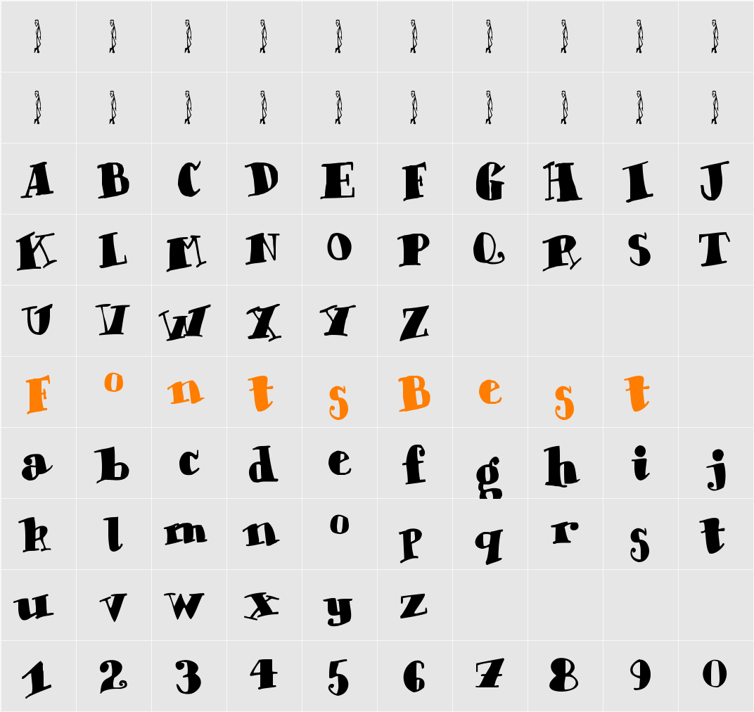 Chunky Times Character Map