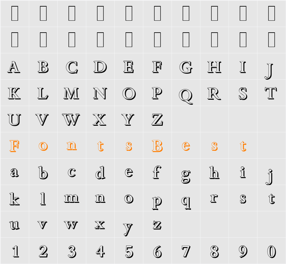 BambergShadow-Medium Character Map
