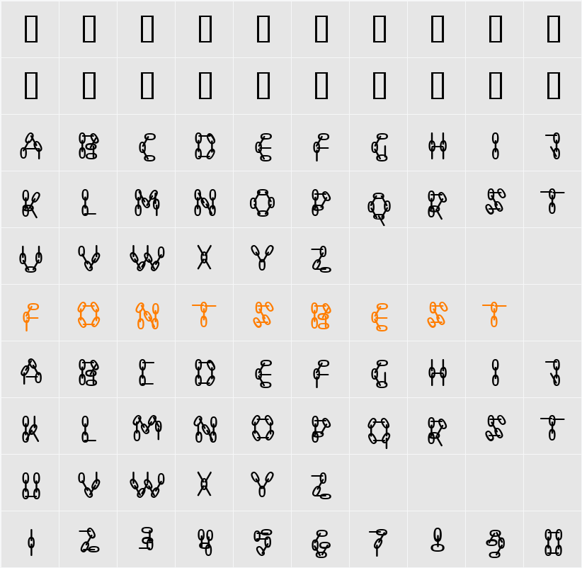 ChainLetterOne Character Map