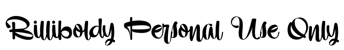 Billiboldy Personal Use Only Font Image