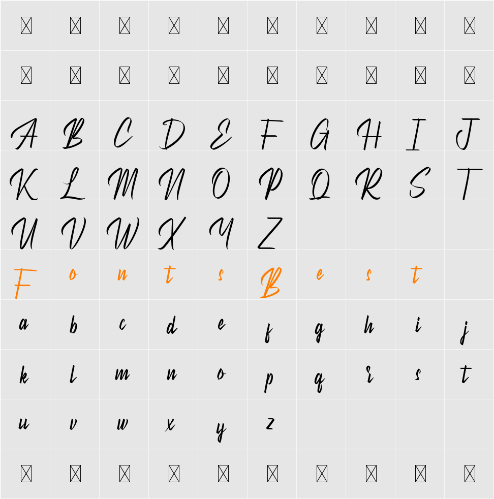 Betterboxes Demo Character Map