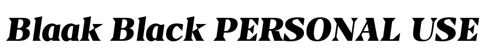 Blaak Black PERSONAL USE Font Image