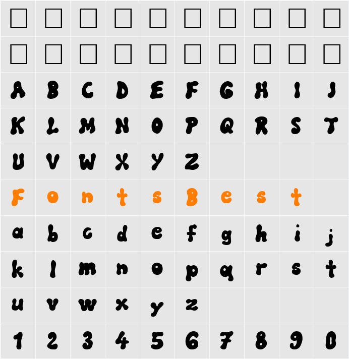 Blow Character Map