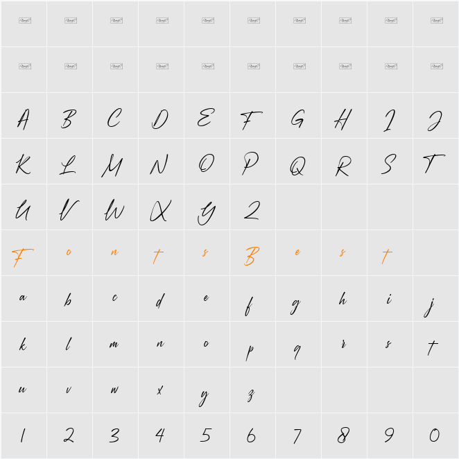 Augustinne demo Character Map