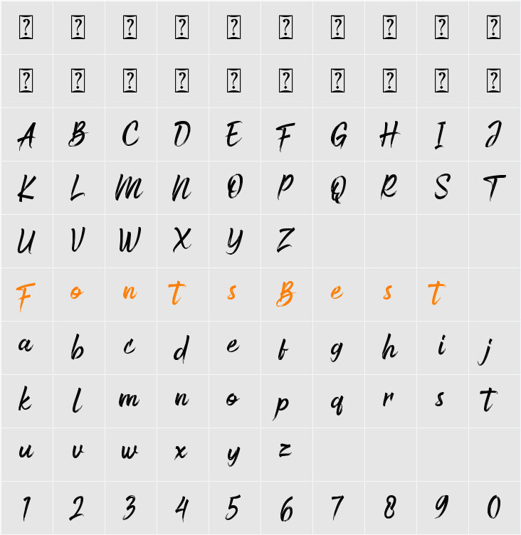 Bustered Character Map