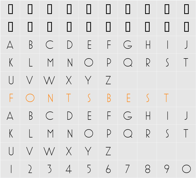 MostraOneLight Character Map